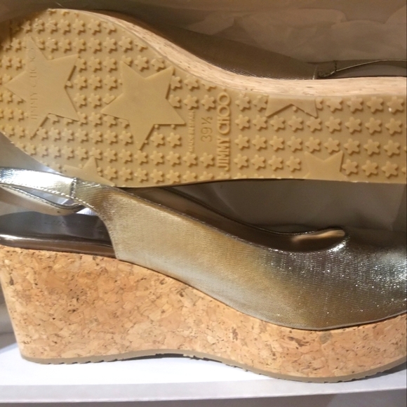 NWB Jimmy Choo Metallic Green Sandles Size 39.5 - Picture 1 of 4